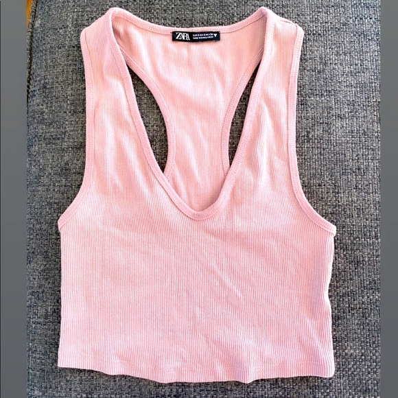 Zara women pink tank crop top- size small - Picture 1 of 2